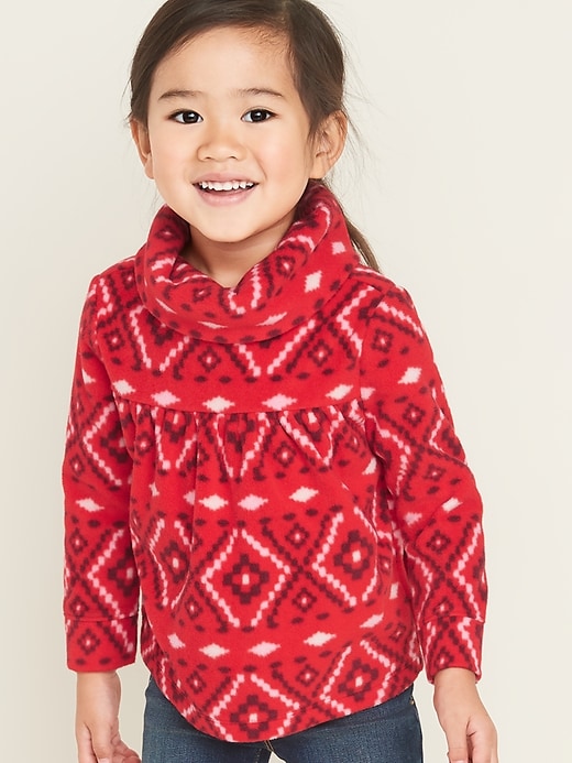 View large product image 1 of 4. Micro Performance Fleece Cowl-Neck Pullover for Toddler Girls