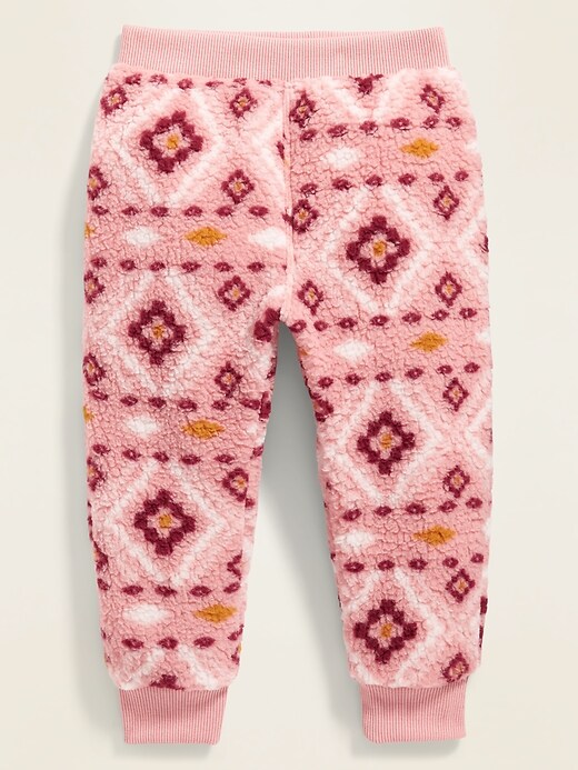 View large product image 1 of 2. Rib-Knit Waist Sherpa Joggers for Toddler Girls