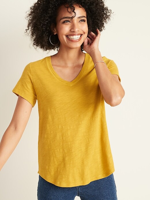 View large product image 1 of 1. EveryWear Slub-Knit V-Neck T-Shirt for Women