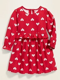 View large product image 3 of 3. Fit & Flare Printed Soft-Brushed Dress for Toddler Girls