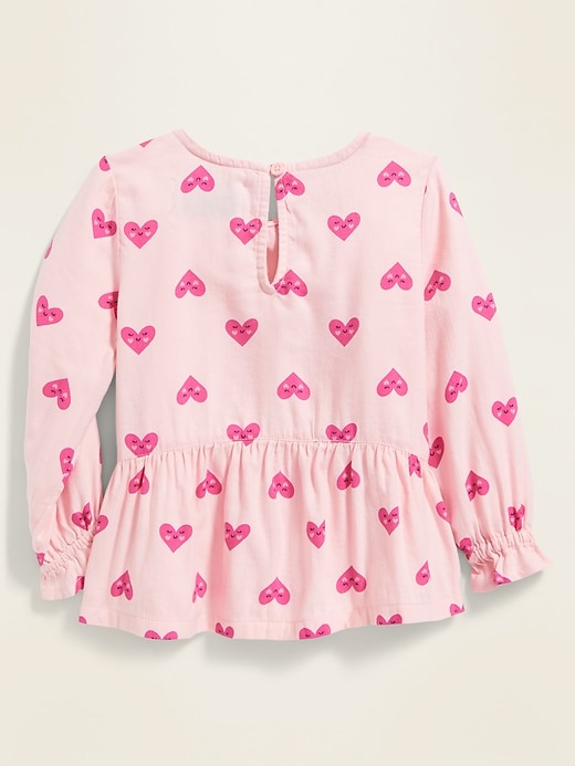 View large product image 2 of 4. Printed Peplum-Hem Blouse for Toddler Girls