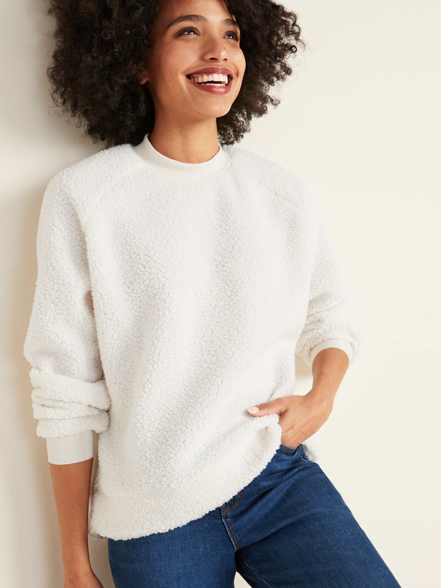 old navy sherpa sweatshirt