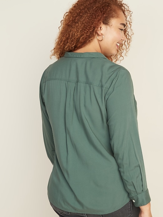 Image number 2 showing, Relaxed Plus-Size No-Peek Utility Shirt