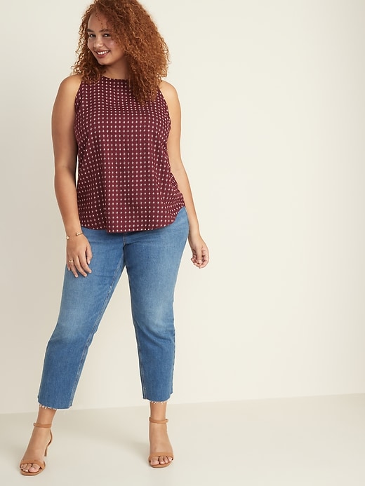 Image number 3 showing, Relaxed Plus-Size High-Neck Sleeveless Top