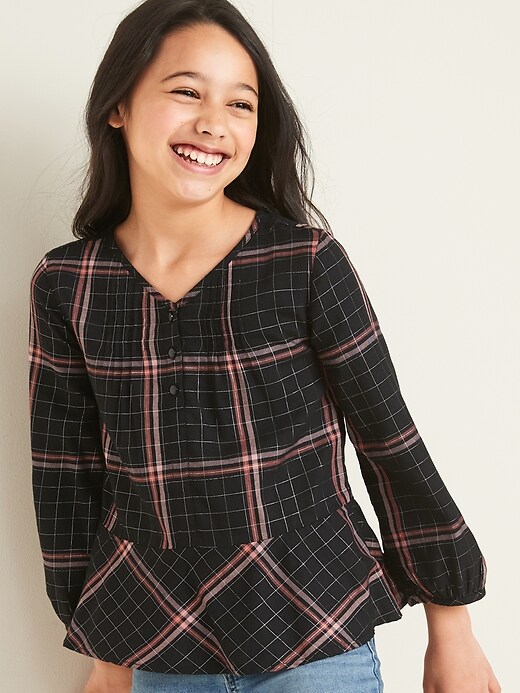 button front peplum top