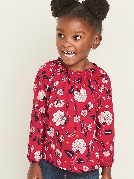 Floral-Print Jersey Swing Top for Toddler Girls