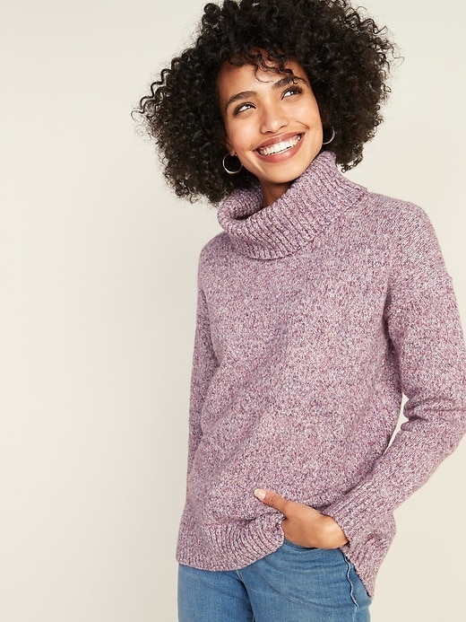 Image number 1 showing, Slouchy Turtleneck Sweater for Women