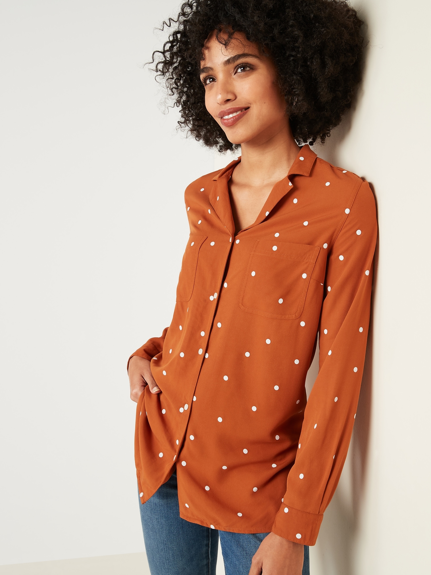 polka dot blouse old navy