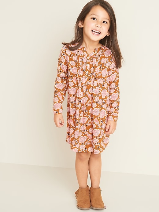 View large product image 1 of 3. Pintuck A-Line Dress for Toddler Girls