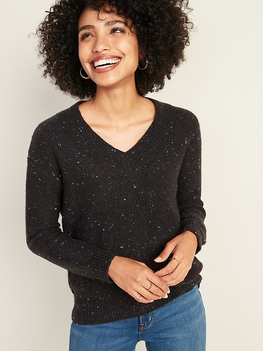 Image number 1 showing, Cozy V-Neck Sweater for Women