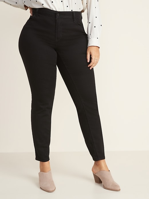 Mid-Rise Super Skinny Plus-Size Black Jeans | Old Navy