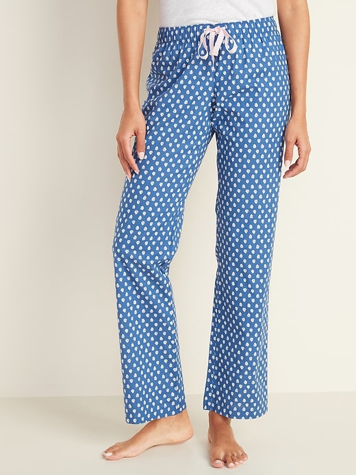 View large product image 1 of 2. Printed Poplin Pajama Pants for Women