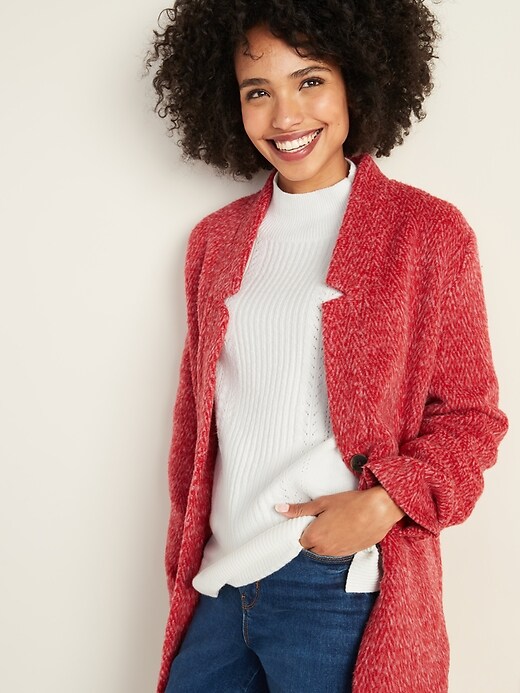 Image number 4 showing, Relaxed Textured Cardi Coat for Women