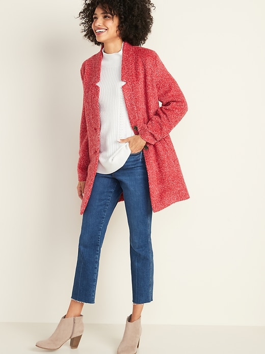 Image number 3 showing, Relaxed Textured Cardi Coat for Women