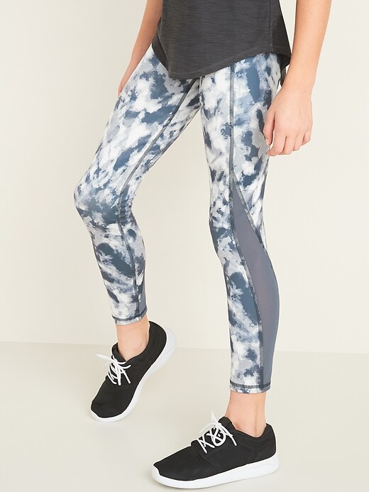 View large product image 1 of 3. Mid-Rise Go-Dry Tie-Dye Elevate Leggings for Girls