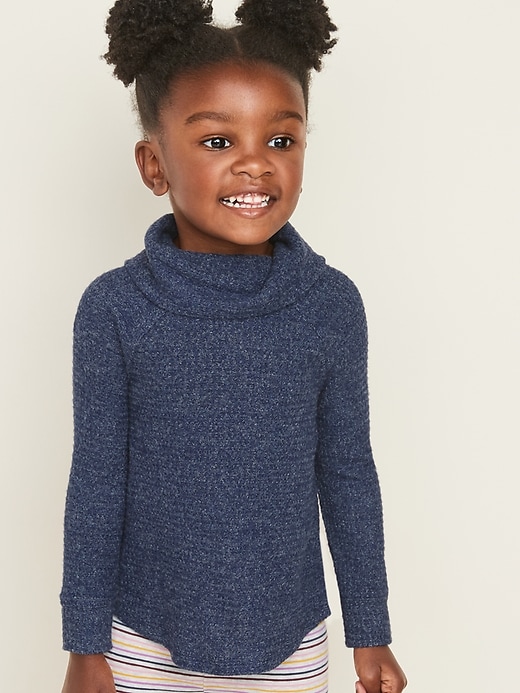 View large product image 1 of 1. Thermal-Knit Cowl-Neck Top for Toddler Girsl
