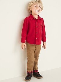 View large product image 3 of 4. Flannel Chest-Pocket Shirt for Toddler Boys
