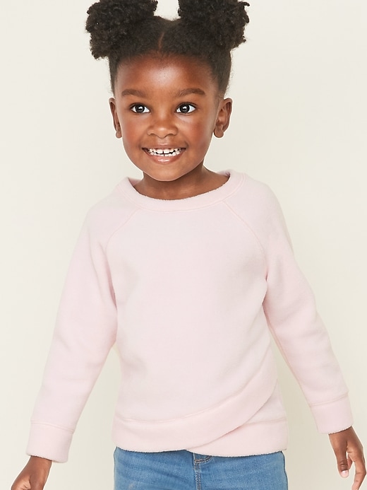 View large product image 1 of 4. Micro Performance Fleece Cross-Hem Pullover for Toddler Girls