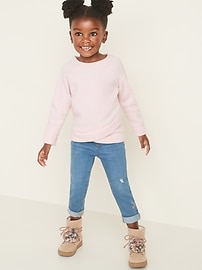 View large product image 3 of 4. Micro Performance Fleece Cross-Hem Pullover for Toddler Girls