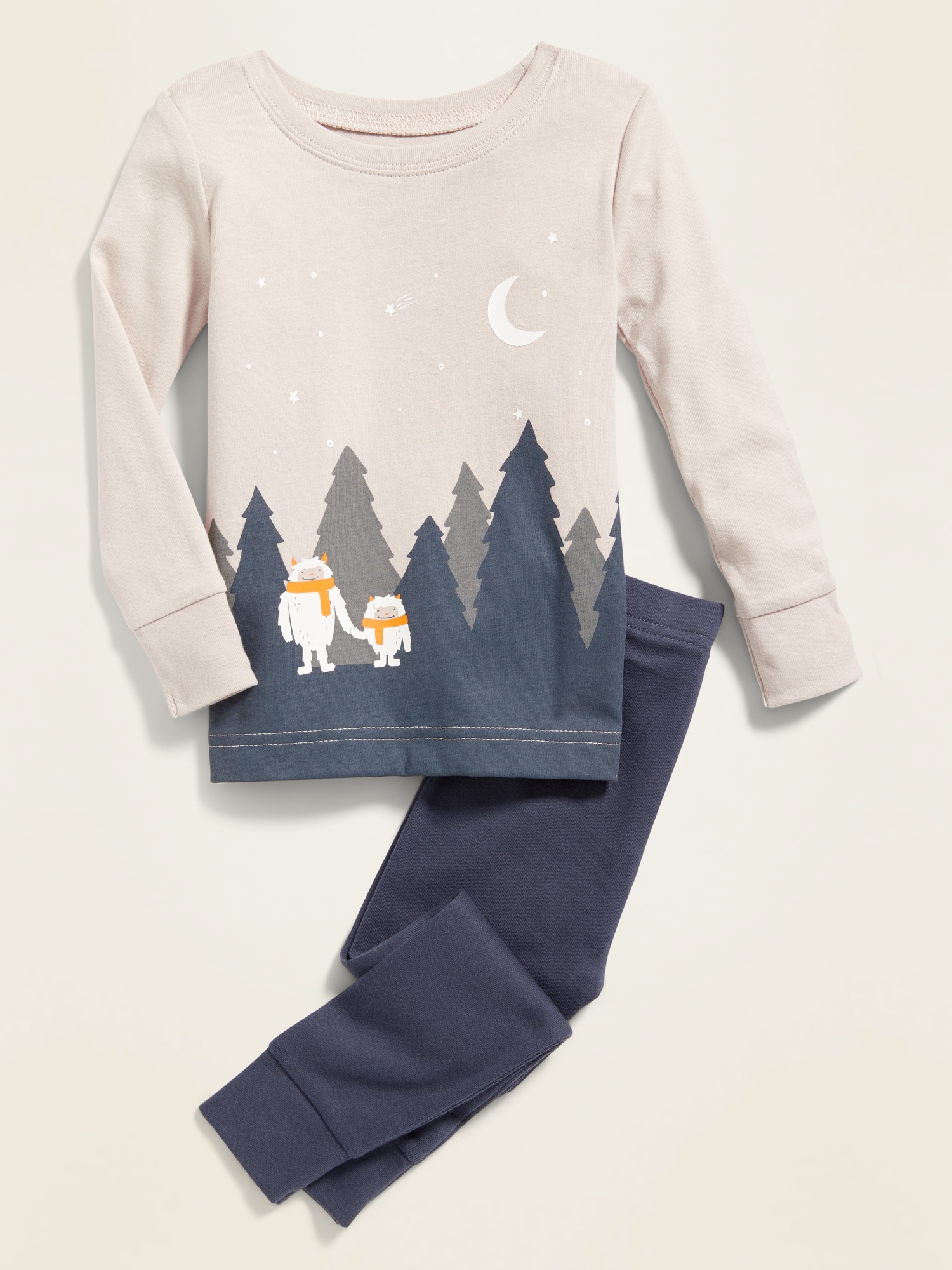 Baby And Toddler Boys Long Sleeve Yeti Snug Fit Cotton One Piece Pajamas