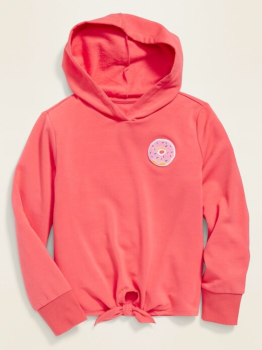 View large product image 1 of 1. Cozy Tie-Hem Pullover Hoodie for Girls