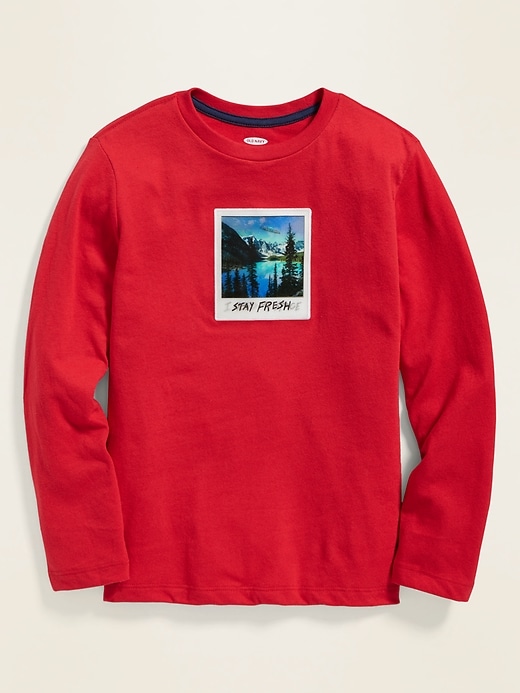 View large product image 1 of 2. Interactive Graphic Long-Sleeve Tee For Boys
