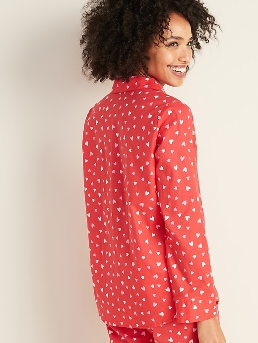 Image number 2 showing, Printed Poplin Pajama Shirt for Women