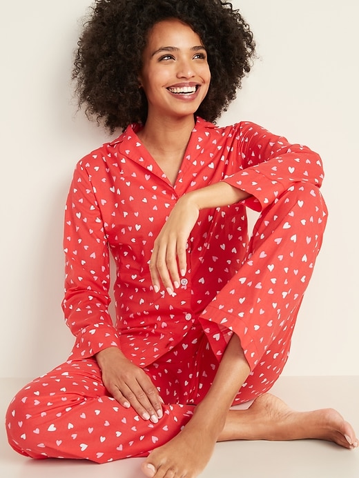 Image number 4 showing, Printed Poplin Pajama Shirt for Women