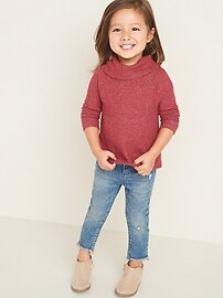View large product image 3 of 4. Thermal-Knit Cowl-Neck Top for Toddler Girsl
