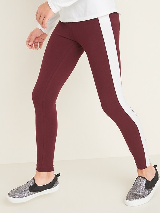 View large product image 1 of 3. Full-Length Built-In Tough Jersey Leggings for Girls