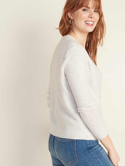 Image number 2 showing, Slouchy Soft-Brushed Button-Front Cardi for Women