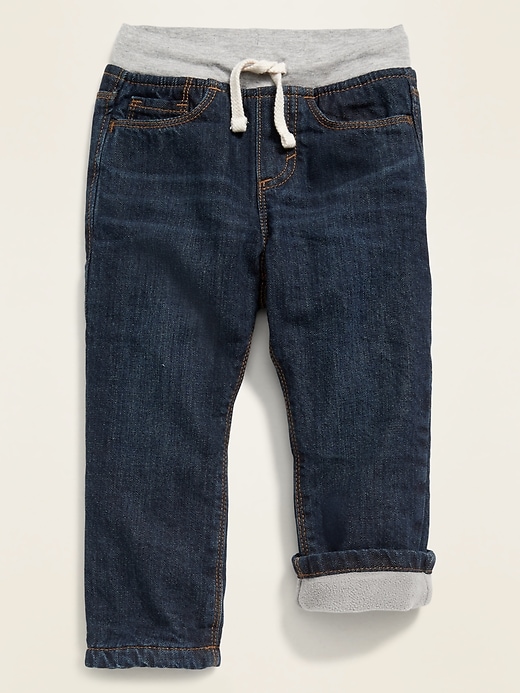View large product image 1 of 2. Rib-Knit Waist Performance Fleece-Lined Jeans for Toddler Boys