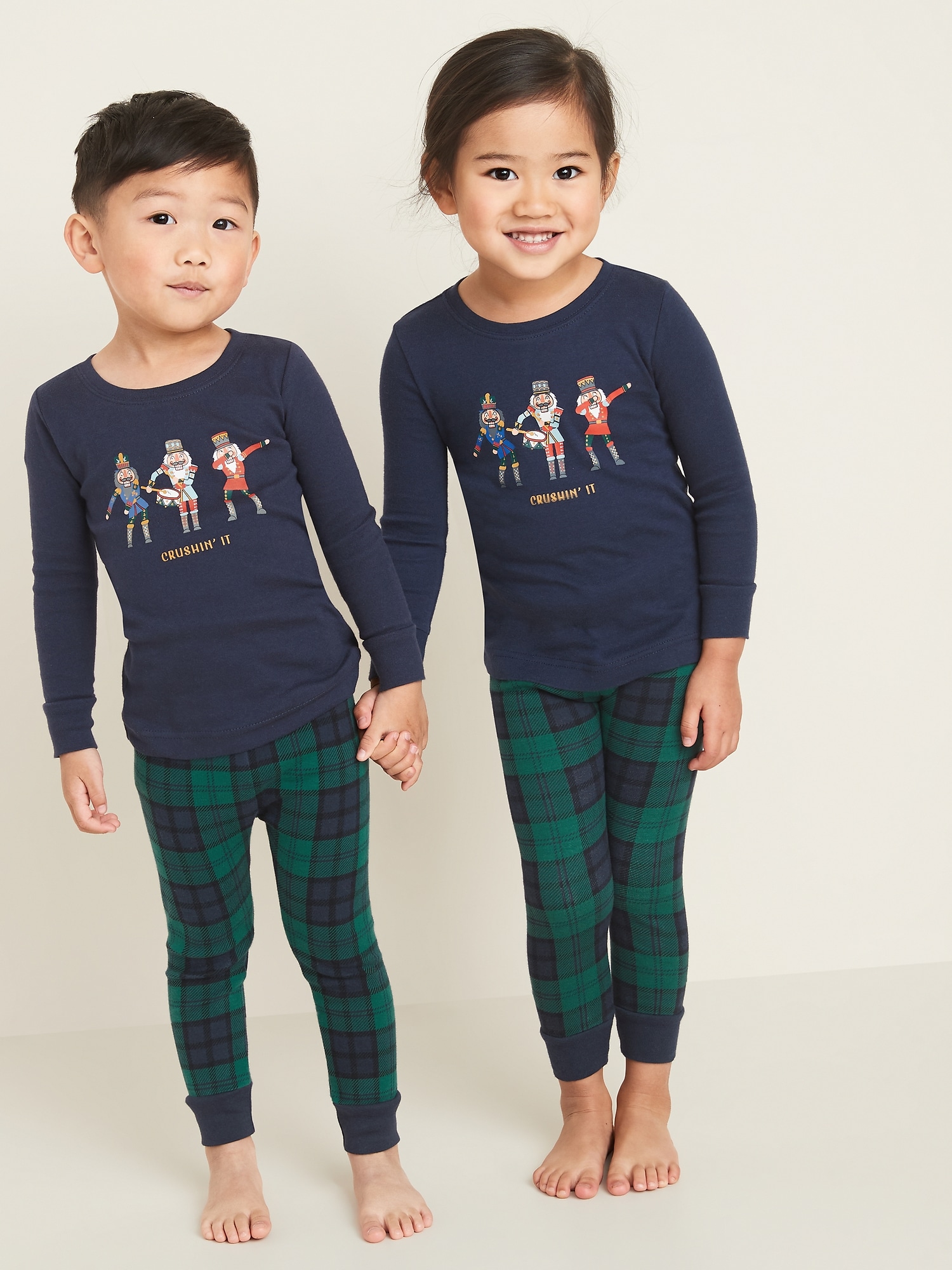 Jolly Jammies Baby and Toddler Unisex Matching Family Pajamas Holiday Plaid  Long Sleeve Top and Pants, 2-Piece Sleepwear Set - Yahoo Shopping