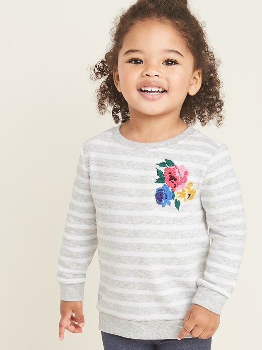 View large product image 1 of 4. Relaxed Fleece-Knit Pullover Sweatshirt for Toddler Girls
