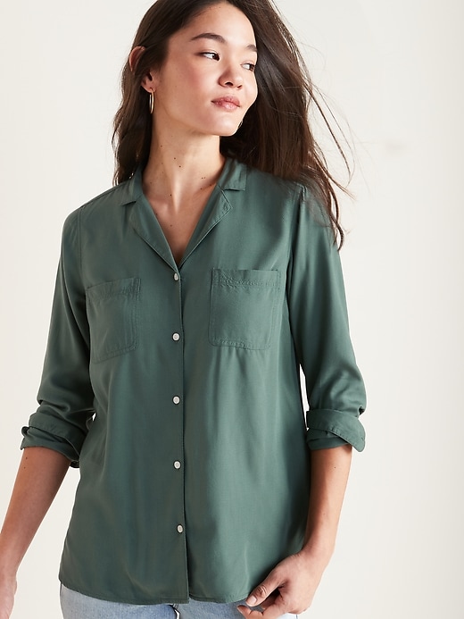 Image number 1 showing, Relaxed Utility Shirt for Women
