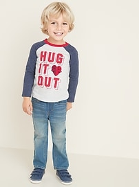 View large product image 3 of 4. Valentine-Graphic Raglan Tee for Toddler Boys