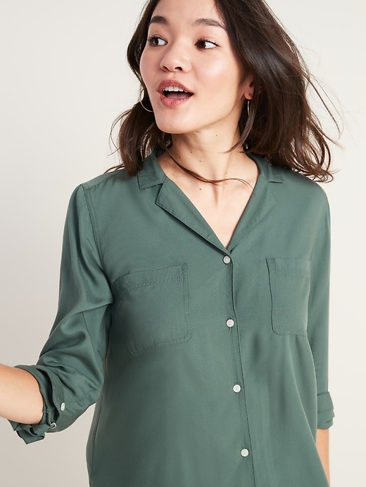 Image number 4 showing, Relaxed Utility Shirt for Women