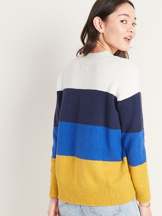 Cozy Color-Block Bouclé Sweater for Women | Old Navy