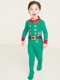 View large product image 3 of 4. Elf Footie Pajama One-Piece for Toddler & Baby