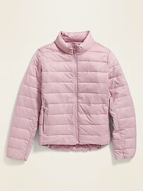 View large product image 4 of 4. Lightweight Packable Nylon Puffer Jacket for Girls