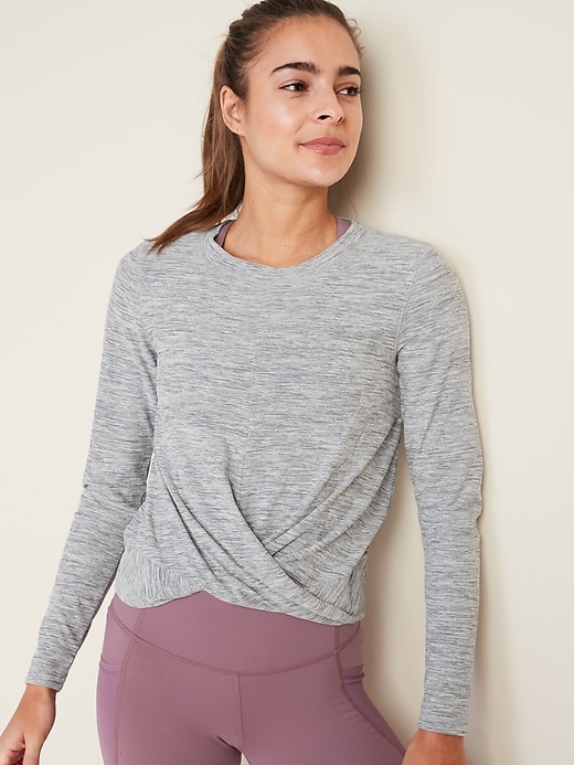 Old Navy Relaxed Breathe ON Twist-Hem Cropped Top for Women. 1