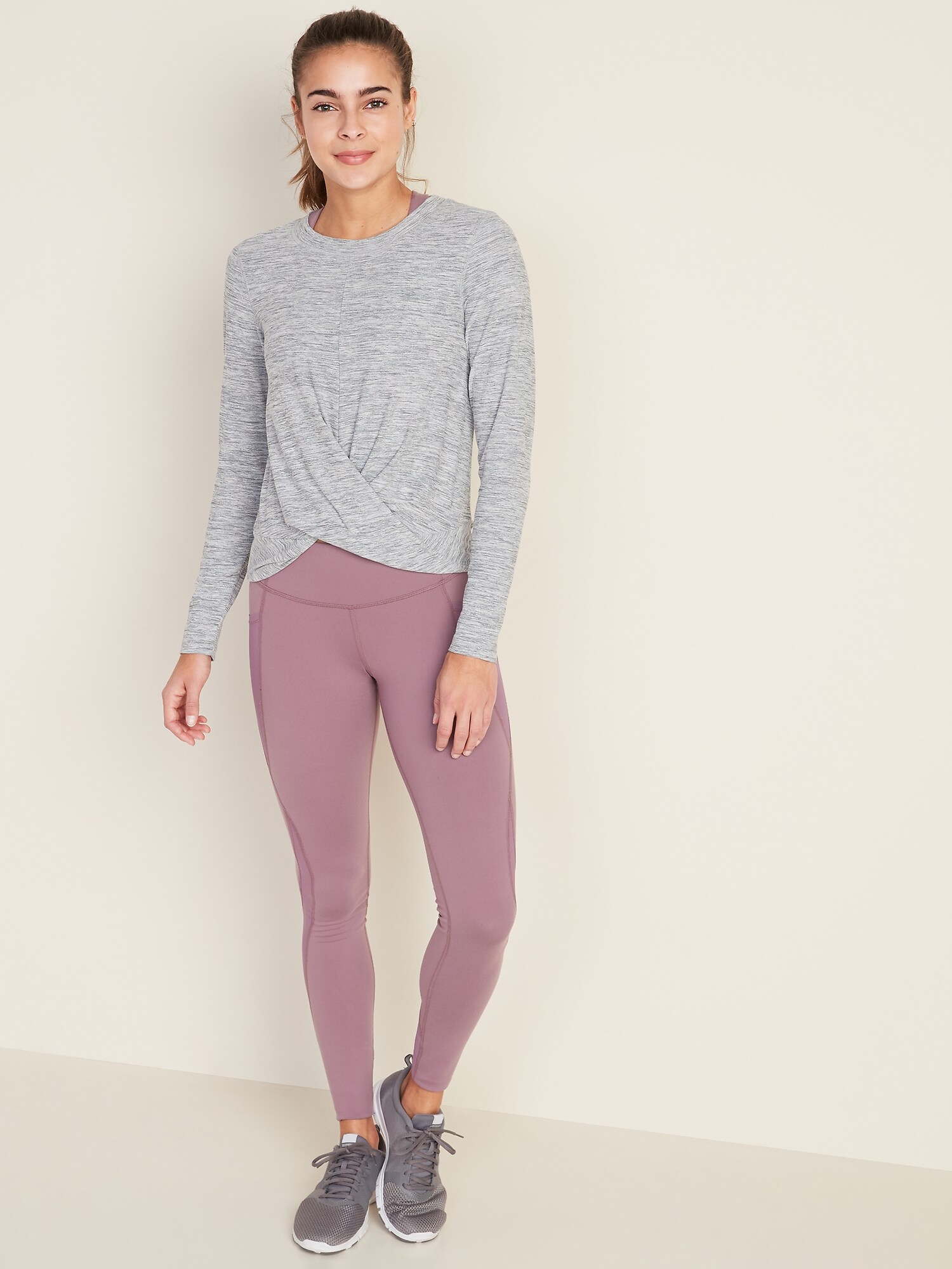 Relaxed Breathe ON Twist-Hem Cropped Top for Women | Old Navy