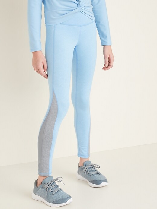 View large product image 1 of 1. Mid-Rise Soft-Brushed Go-Dry Elevate Leggings for Girls