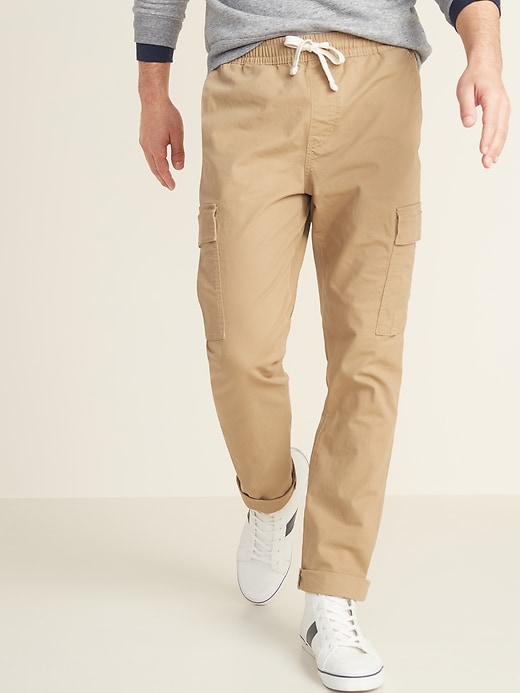 View large product image 1 of 2. Relaxed Slim Built-In Flex Twill Pull-On Cargo Pants