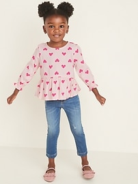 View large product image 3 of 4. Printed Peplum-Hem Blouse for Toddler Girls