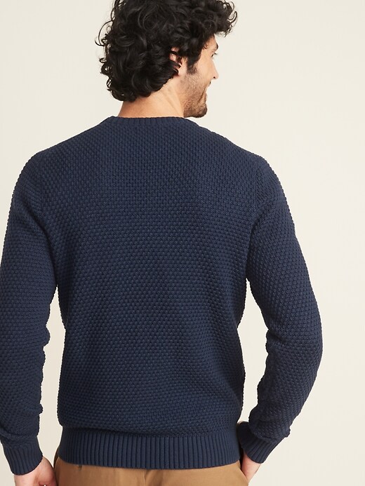 Image number 2 showing, Textured Cable-Knit Crew-Neck Sweater
