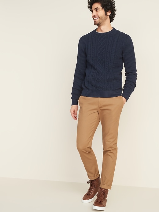 Image number 3 showing, Textured Cable-Knit Crew-Neck Sweater