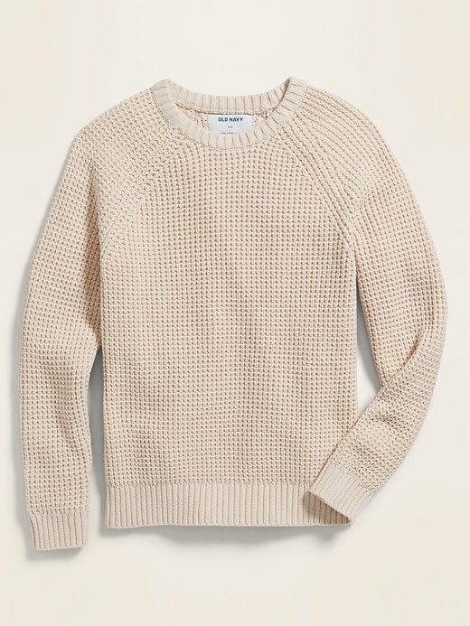 View large product image 1 of 1. Textured Raglan-Sleeve Crew-Neck Sweater for Boys