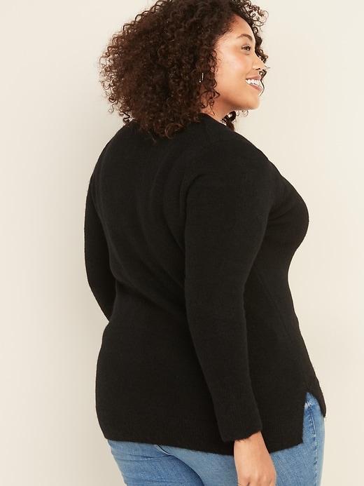 Image number 2 showing, Soft-Brushed Shaker-Stitch Plus-Size Sweater