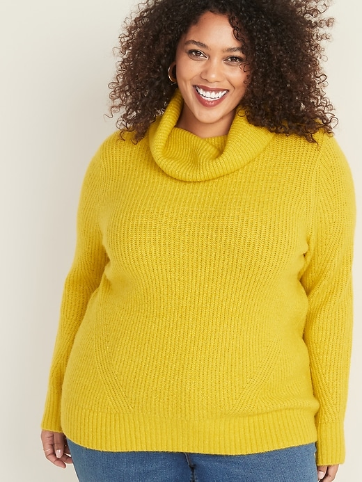 Image number 1 showing, Plus-Size Shaker-Stitch Turtleneck Sweater